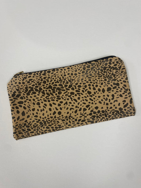 Cheetah Print Smooth Leather Clutch