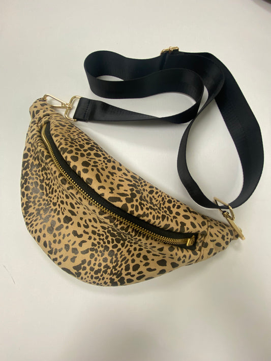 Leopard Print Leather Convertible Bumbag