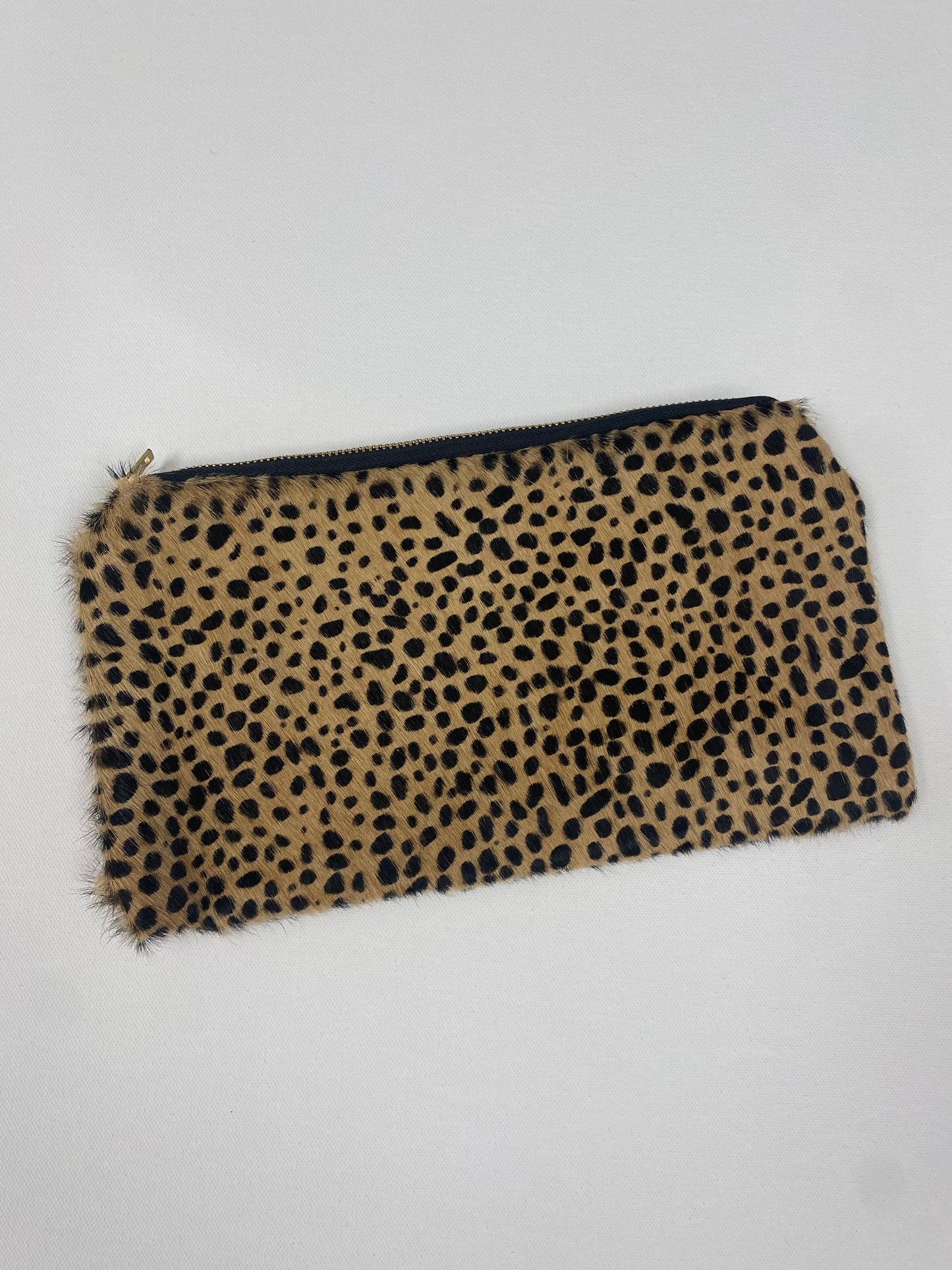 Hair-on Small Cheetah Print Leather Clutch