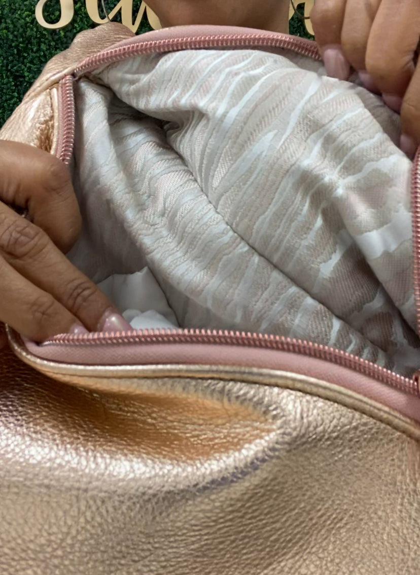 Oversized Metallic Pink Convertible Bumbag